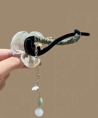 Plastic Boutique Pearl Floral Hairpin Tulle Tassel