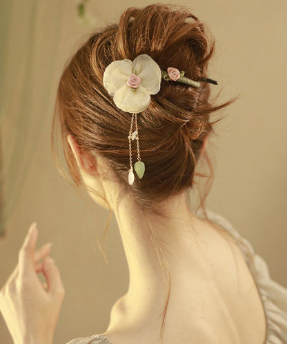 Plastic Boutique Pearl Floral Hairpin Tulle Tassel
