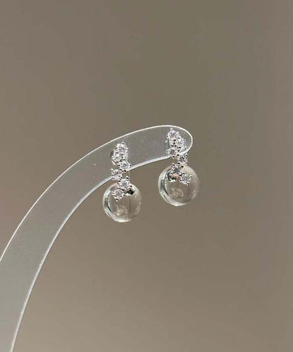 Glaze Earrings Brief Coloured Silver Stud Sterling Nude Zircon