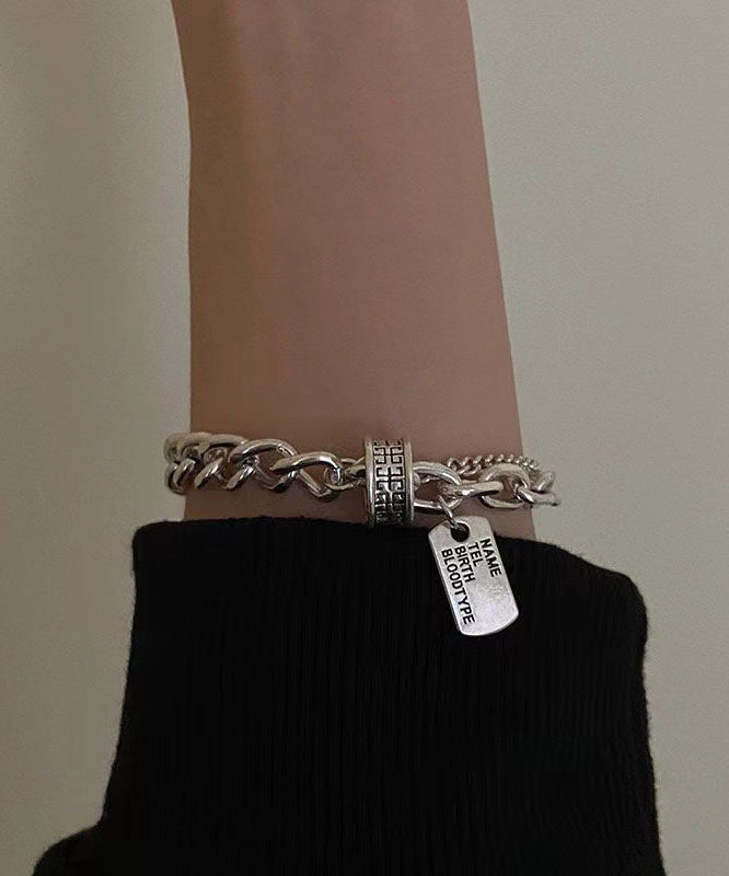 Bracelet Charm Brief Stainless Graphic Steel Chain Silk
