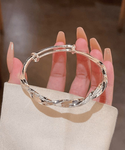 Silver Sterling Bangle Zircon Silk Brief
