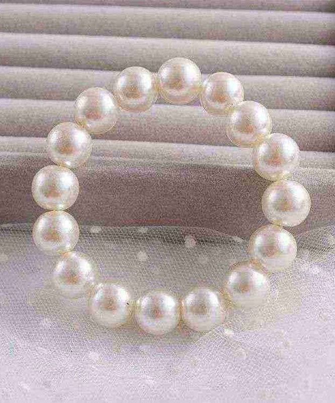 Brief White Alloy Pearl Beading Bracelet YD046