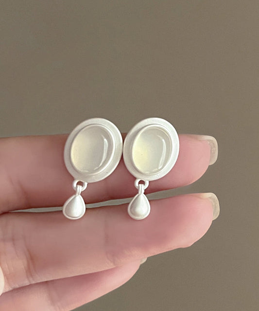 Earrings Tassel White Metal Water Drop Brief