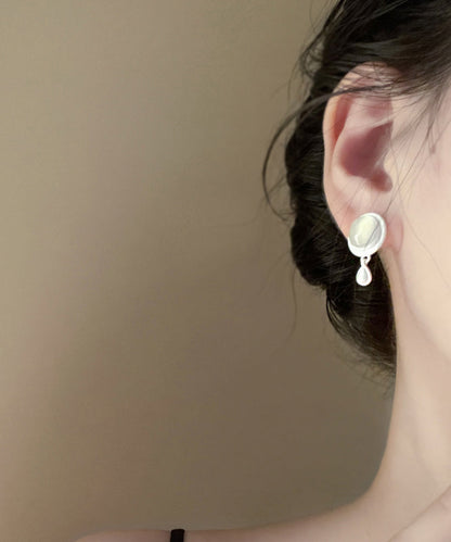 Earrings Tassel White Metal Water Drop Brief