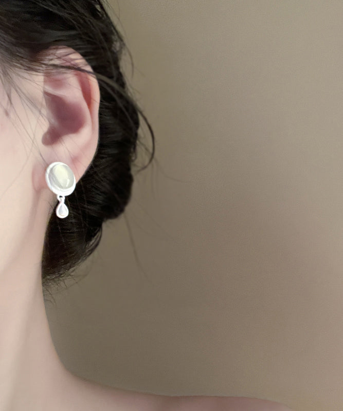 Earrings Tassel White Metal Water Drop Brief