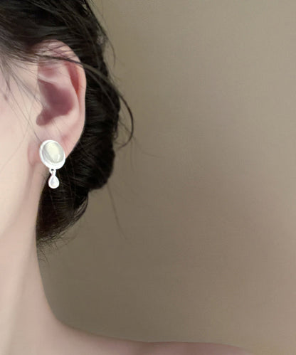 Earrings Tassel White Metal Water Drop Brief