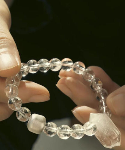 Charm Brief Bracelet Crystal Weave White Asymmetrical Stone Gem