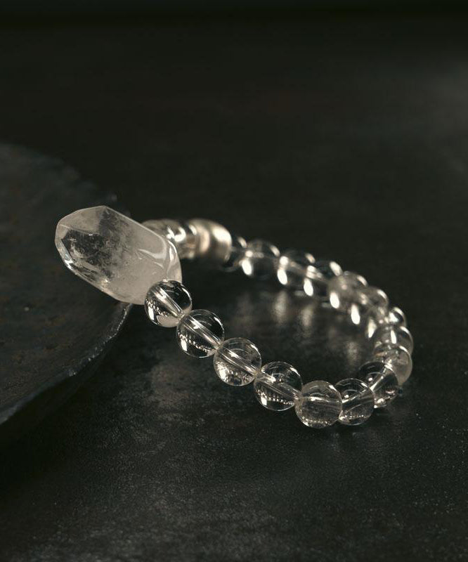 Charm Brief Bracelet Crystal Weave White Asymmetrical Stone Gem