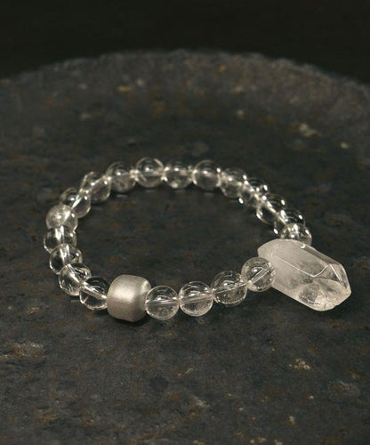 Charm Brief Bracelet Crystal Weave White Asymmetrical Stone Gem