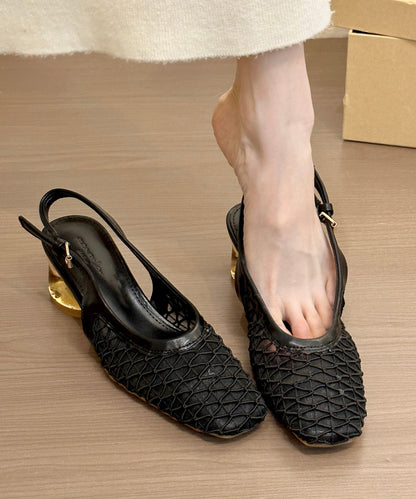 Breathable Brown Comfortable Splicing Sandals Chunky Mesh