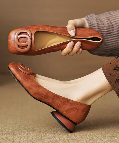 Penny Splicing Comfy Loafers Brown Leather Cowhide