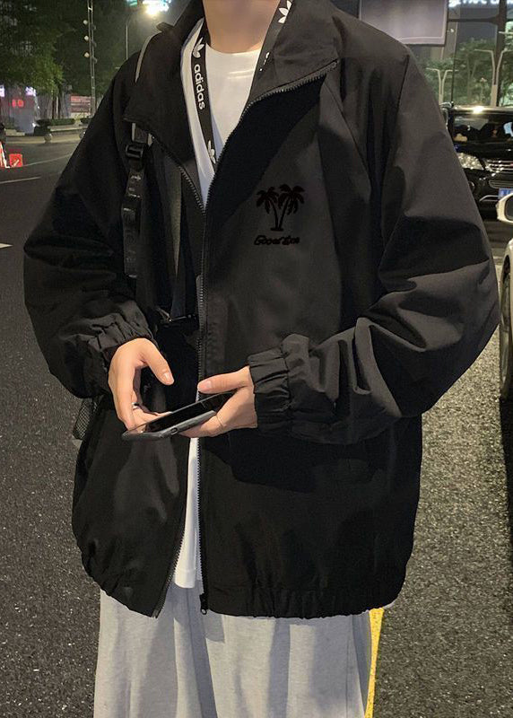 Coats Stand Apricot Zippered Collar Casual Mens Spring Cotton