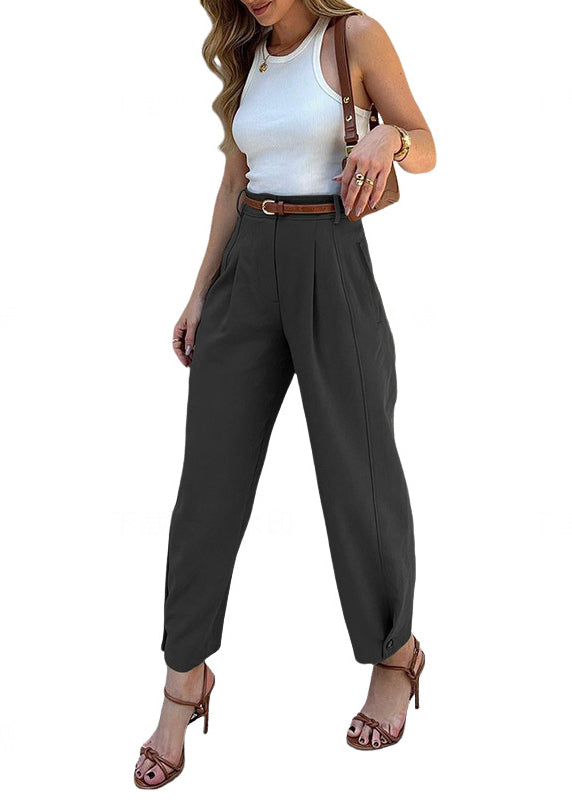 Pants Harem Army High Casual Waist Green Fall Cotton