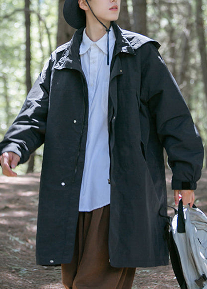 Casual Army Green Hooded Pockets Oversized Cotton Mens Coats Spring YQ003