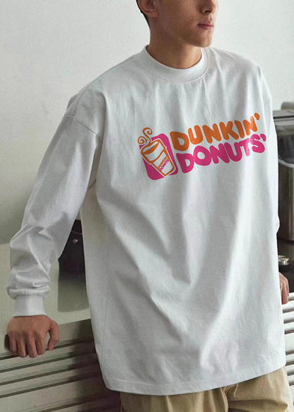 Cotton Neck Men Spring Print O T Black Casual Shirts