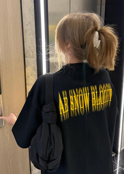 Print Cotton Black Oversized Casual Summer Tanks