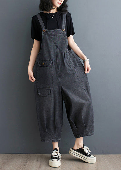 Oversized Denim Summer Jumpsuits Casual Blue