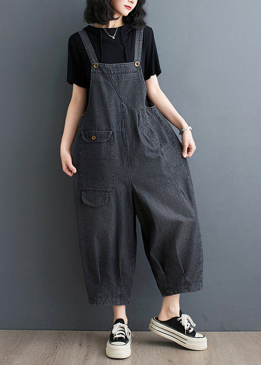 Oversized Denim Summer Jumpsuits Casual Blue