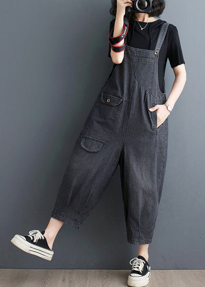 Oversized Denim Summer Jumpsuits Casual Blue
