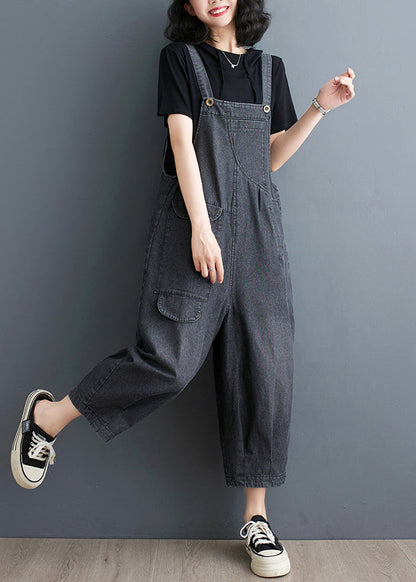 Oversized Denim Summer Jumpsuits Casual Blue