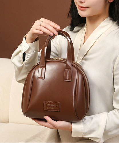 Durable Tote Faux Brown Handbag Solid Casual Leather