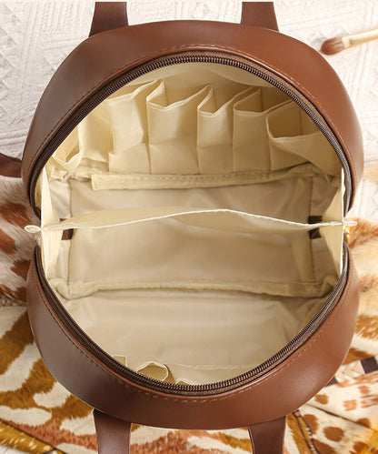 Durable Tote Faux Brown Handbag Solid Casual Leather