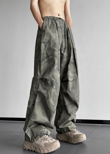 Pants Camouflage Men Cotton Waist Elastic Casual Pockets Summer