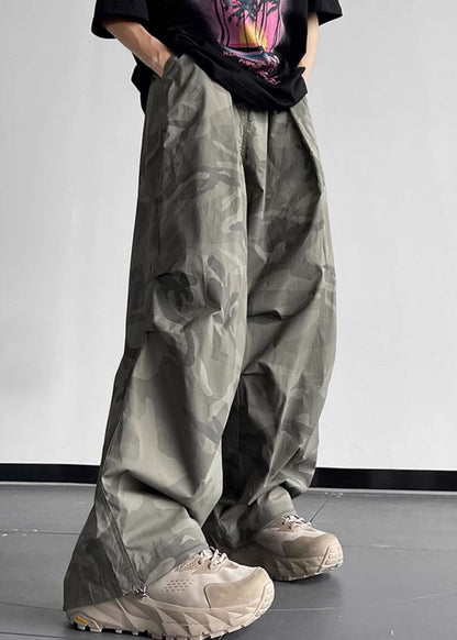 Pants Camouflage Men Cotton Waist Elastic Casual Pockets Summer