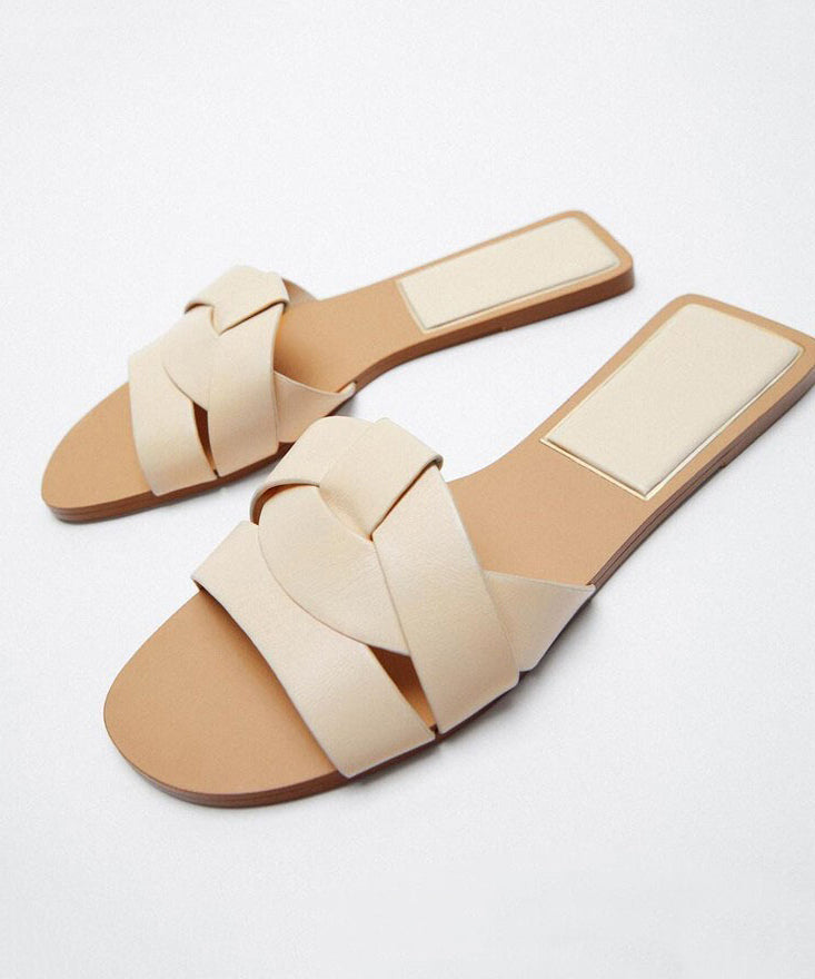 Slippers Flat Peep Toes Cross Denim Casual Toe Summer Blue Strap