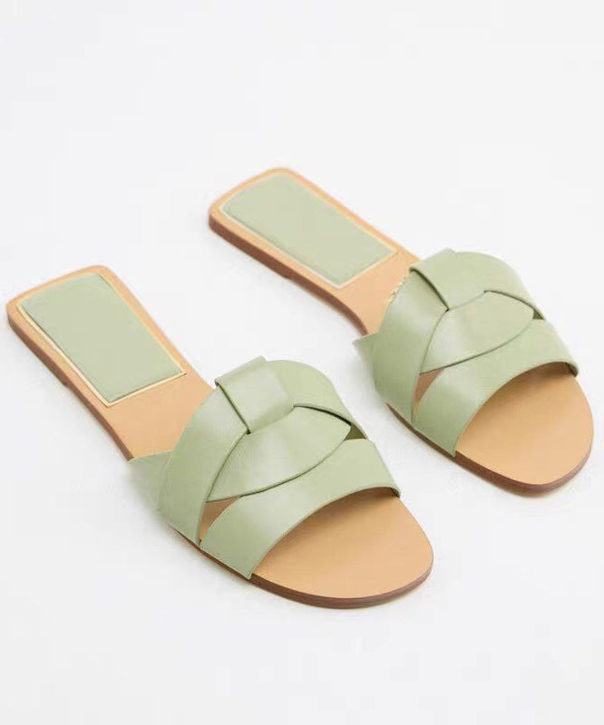 Slippers Flat Peep Toes Cross Denim Casual Toe Summer Blue Strap