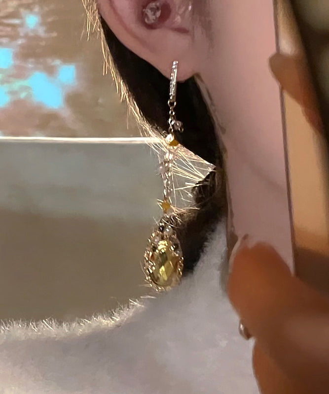 Water Zircon Casual Overgild Tassel Gold Pearl Crystal Copper