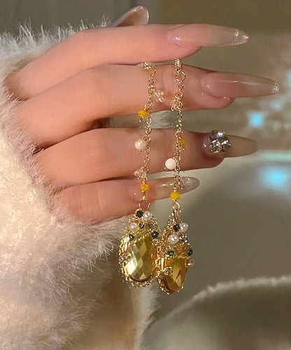 Water Zircon Casual Overgild Tassel Gold Pearl Crystal Copper