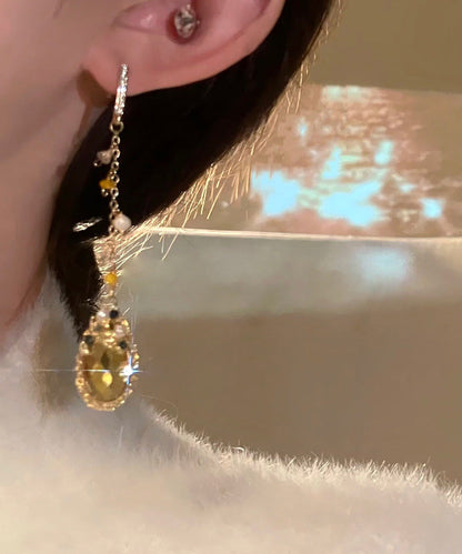 Water Zircon Casual Overgild Tassel Gold Pearl Crystal Copper