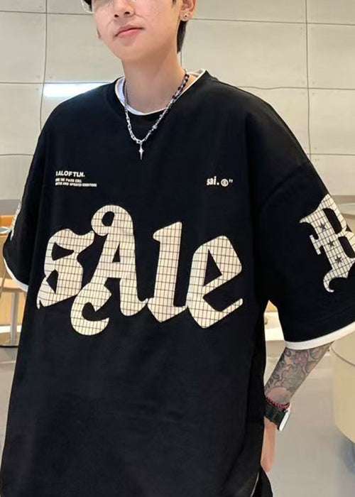 Casual Summer Print Pieces Green Two False Mens Shirt Cotton T