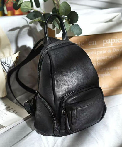 Leather Handbag Large Backpack Tote Capacity Casual Orange