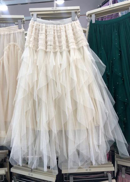 Waist Purple Casual Asymmetrical Elastic A Line Tulle Patchwork