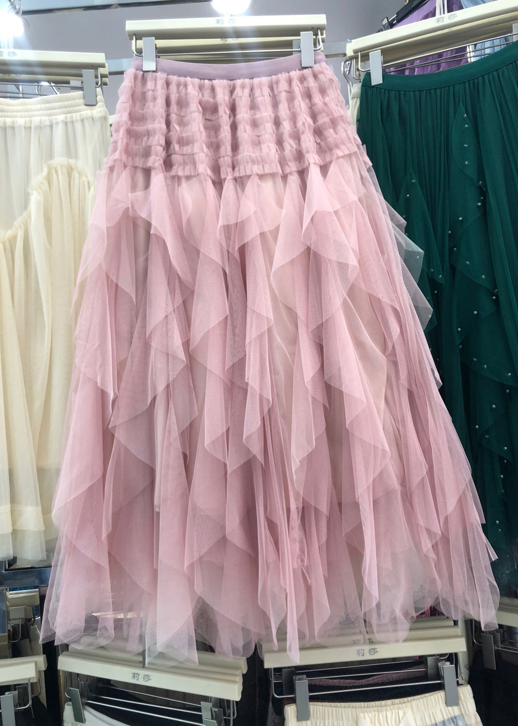 Waist Purple Casual Asymmetrical Elastic A Line Tulle Patchwork