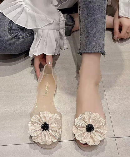 Toe Red Splicing Floral Water Casual Peep Sandals