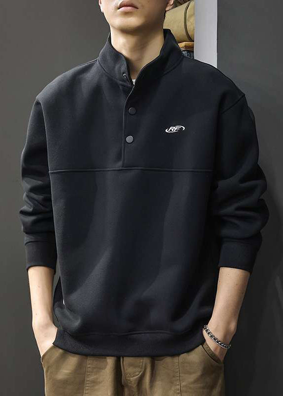 Red TC021 Cotton Streetwear Spring Button Stand Casual Collar Men