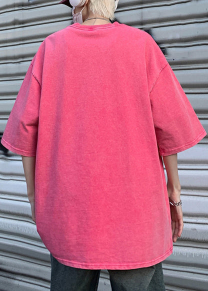 Shirts Half Sleeve Oversized Rose T Print Casual Mens Cotton