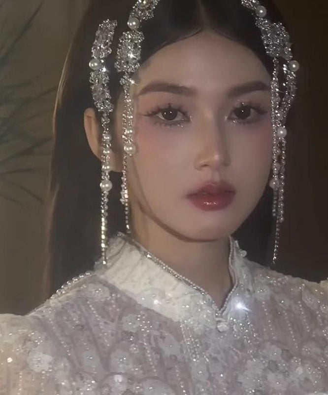 Casual Tassel Zircon Pearl Hairpin Silk Alloy