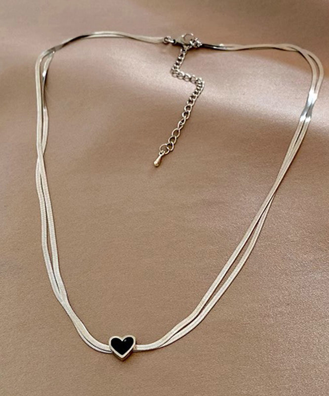 Casual Necklace Sterling Silver Silk Double-Layer Pendant