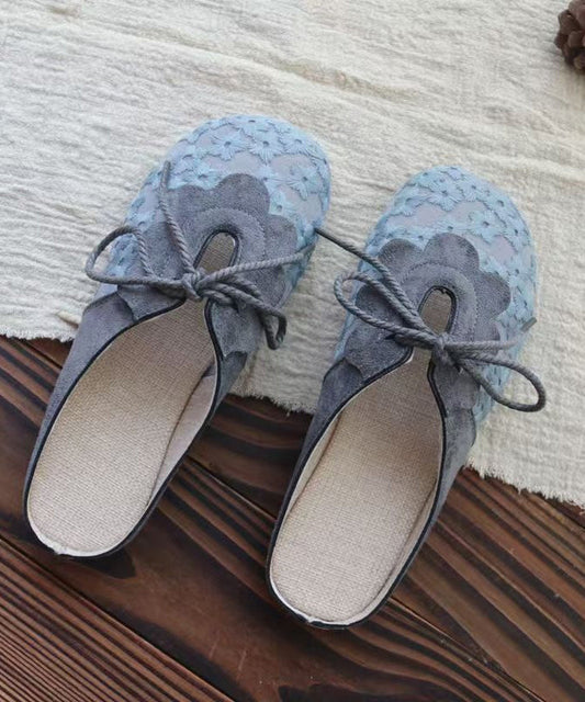 Sandals Casual Up Mesh Lace Grey Slide Breathable Splicing