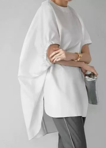 Oversized Tanks Sleeves Casual White Cloak Cotton