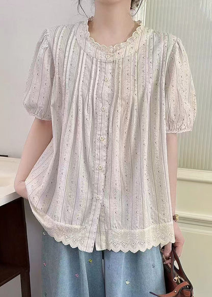 Oversized Top Summer Cotton Patchwork Apricot Chic