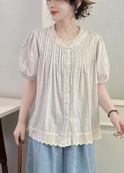 Oversized Top Summer Cotton Patchwork Apricot Chic