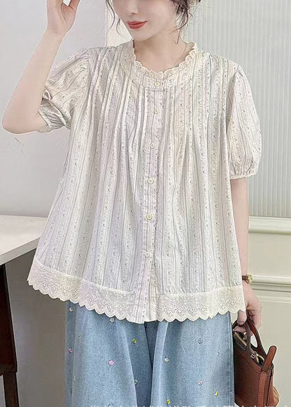 Oversized Top Summer Cotton Patchwork Apricot Chic