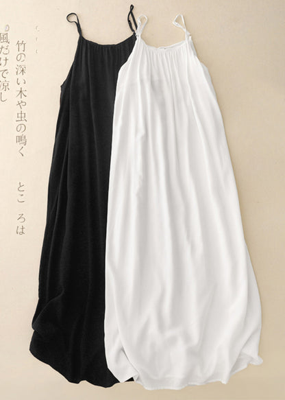 Strap Chiffon Black Chic Dress Oversized Summer Spaghetti