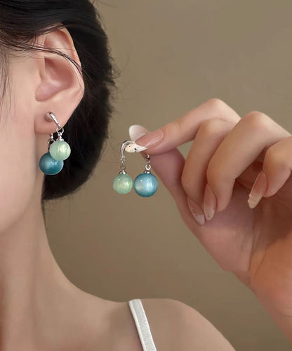 Resin Copper Earrings Drop Blue Chic