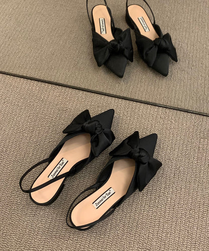 Chic Fabric Cotton Plaid Bow Splicing Chunky Sandals Big